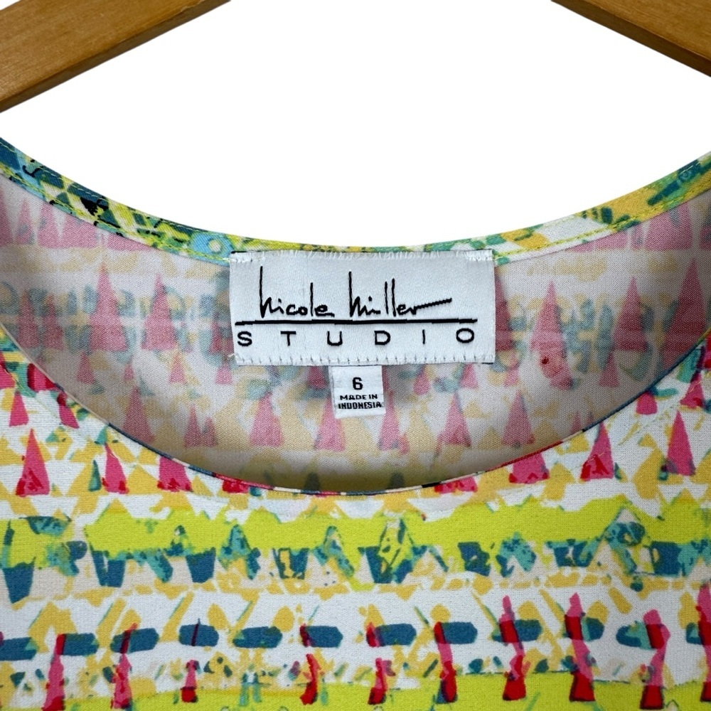 Nicole Miller Studio Multicolor Striped Sleeveless Women's Dress Size S - Picture 4 of 7